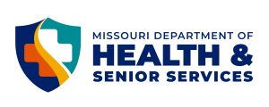 A shield with a cross with the words "Missouri Department of Health & Senior Services" to the right of it